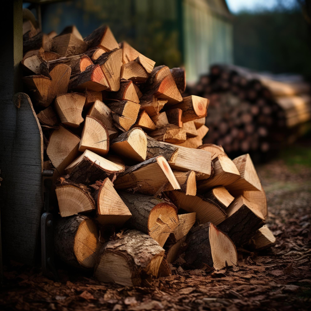 Bûches de bois de chauffage prêtes à être livrées